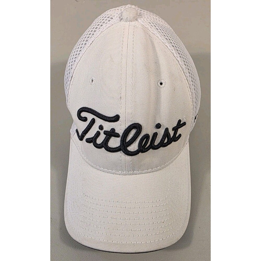 Titleist Pro V1 FJ Mesh Hat Fitted Small/Medium White Golf Big Logo